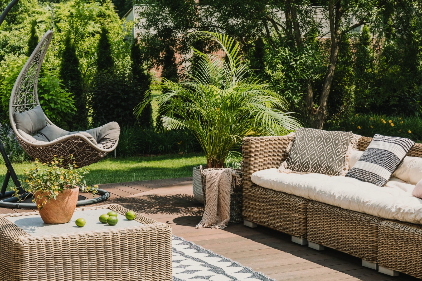 Backyard Landscape Design Murdock FL outdoor living space