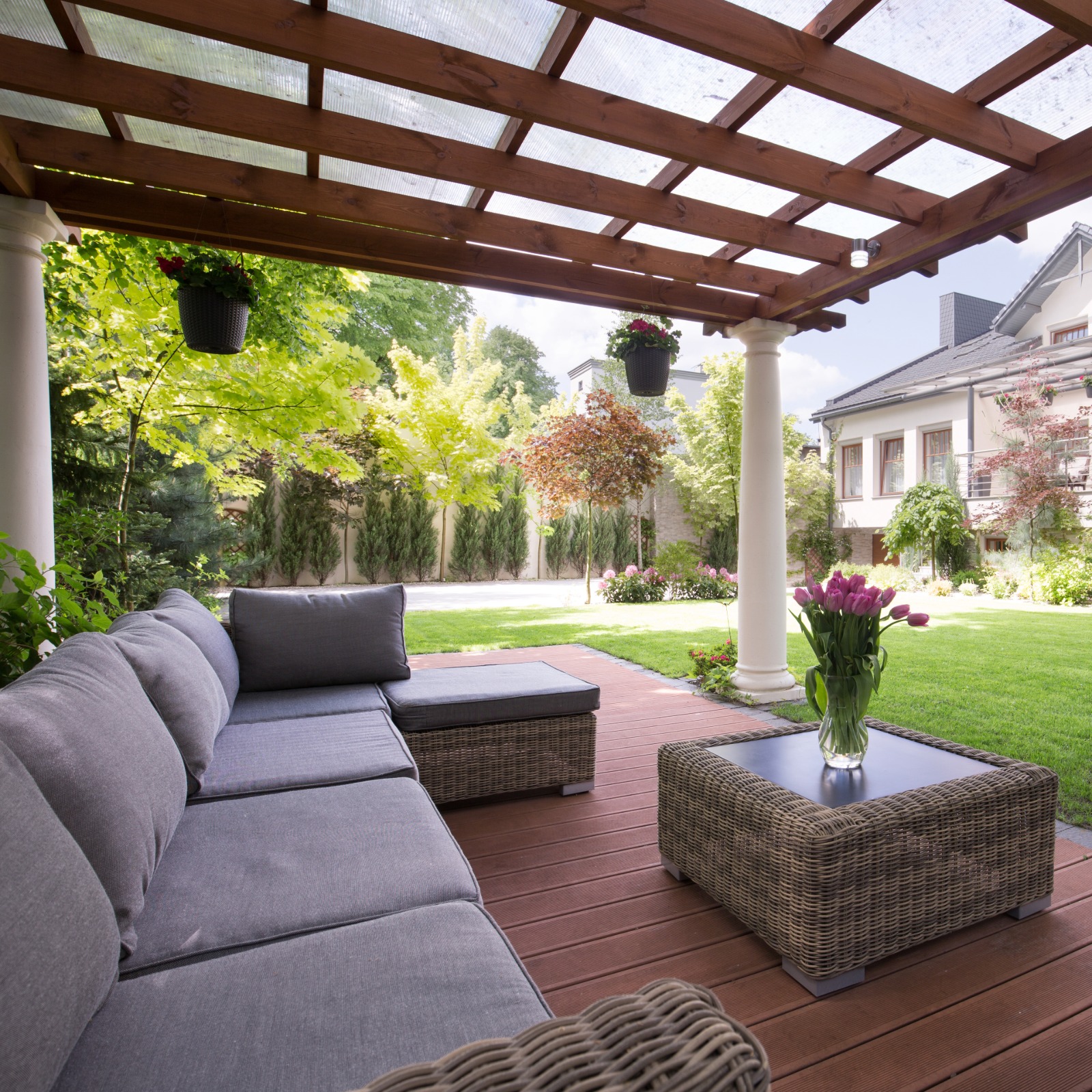 Backyard Landscape Design Placida FL outdoor living area