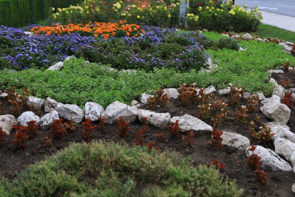Finished Florida landscape beds with properly applied mulch