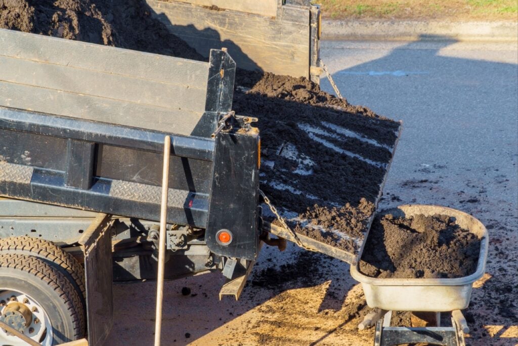 Landscape material delivery for a Florida residential project