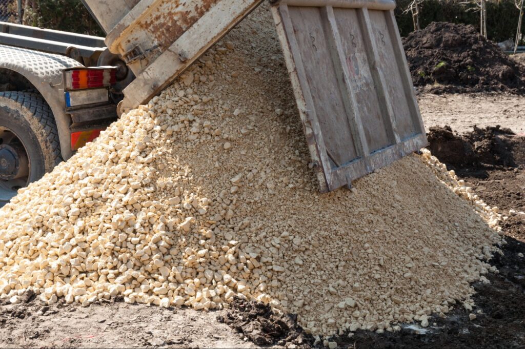 Bulk landscape materials being delivered for a Florida outdoor project