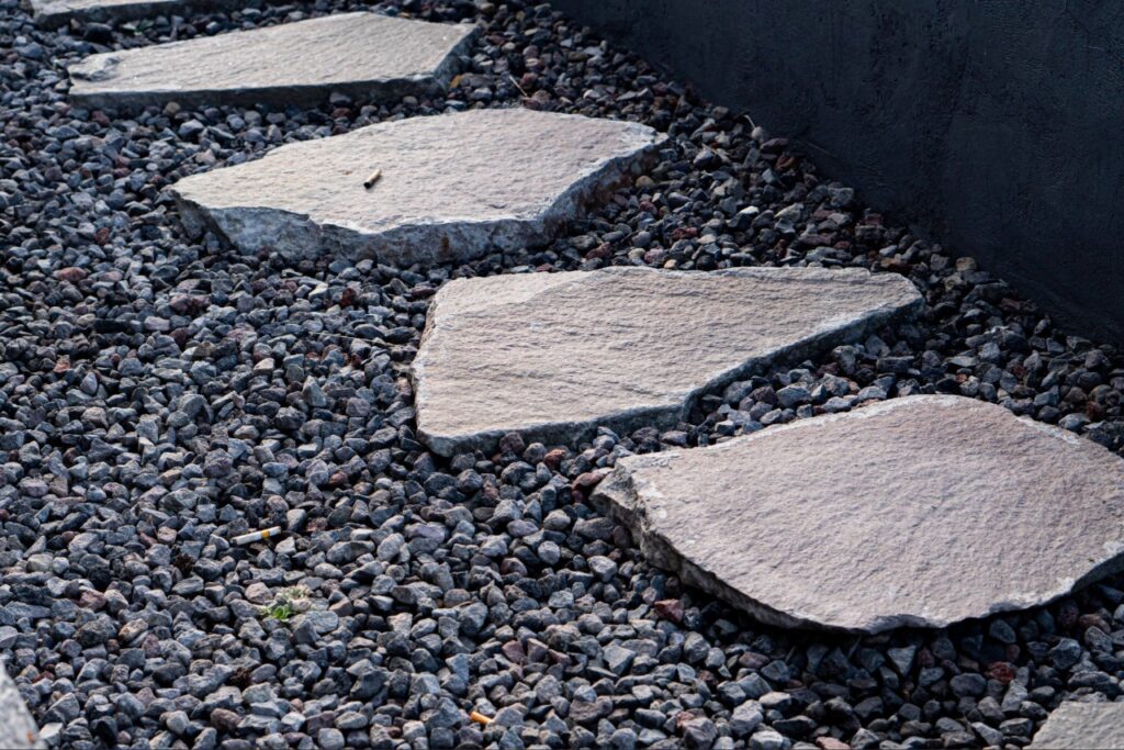 Bulk landscape stone being used for a Florida landscaping project