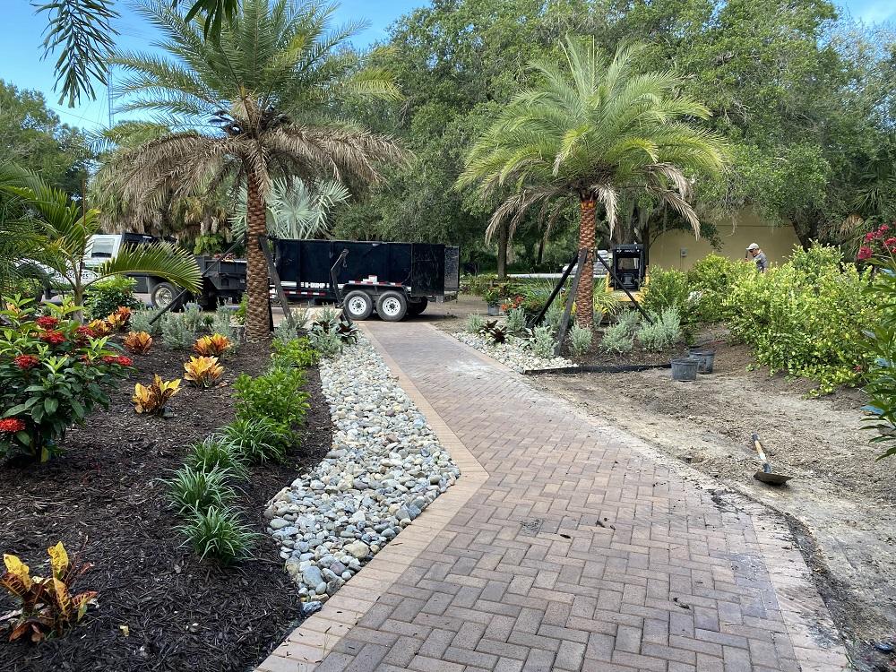 Multiple landscape beds requiring material calculations in Florida