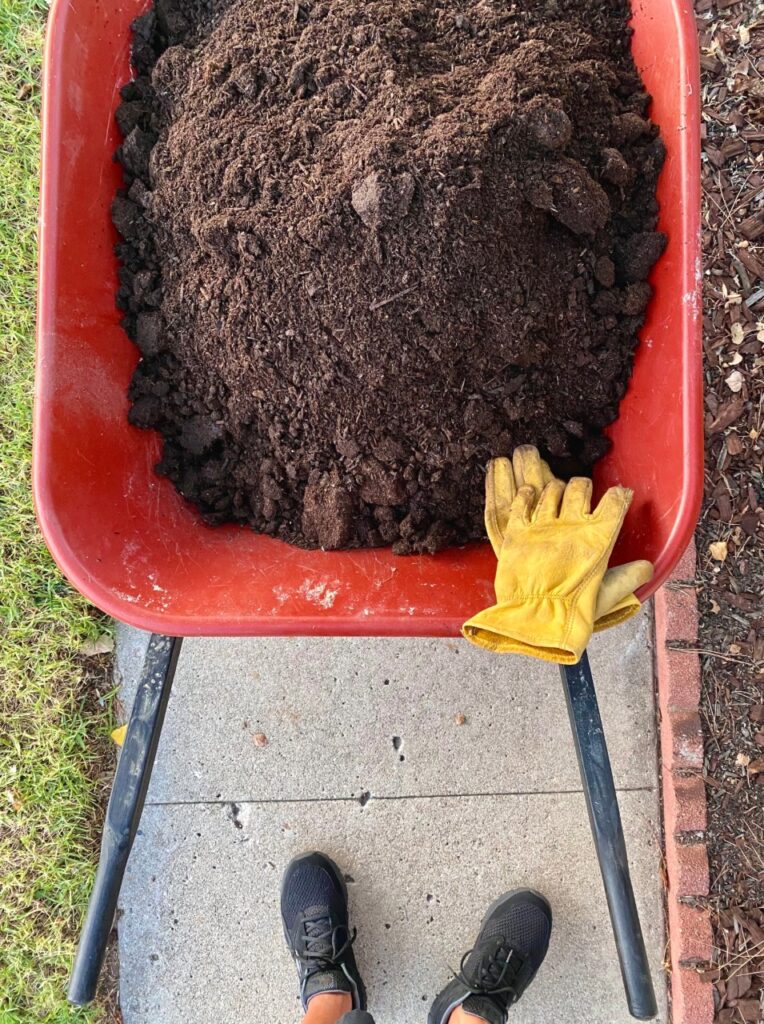 Topsoil prepared for a Florida landscape project