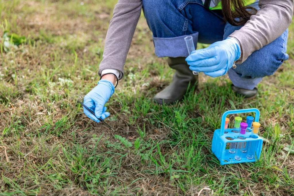 Testing sandy soil during sod soil preparation Port Charlotte project