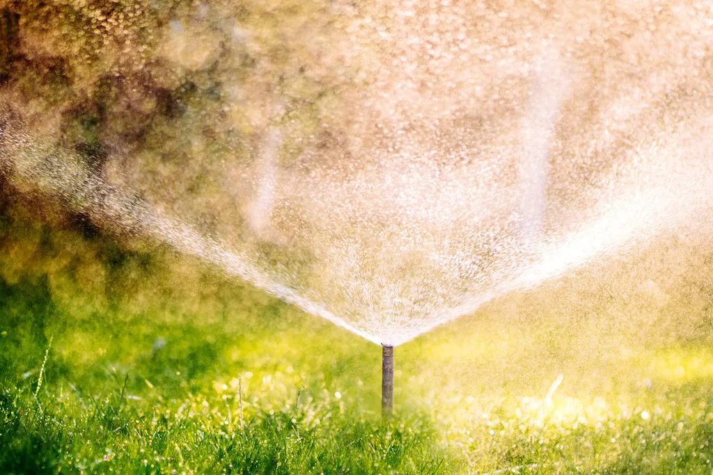 Water coverage test for dry patches in lawn after watering