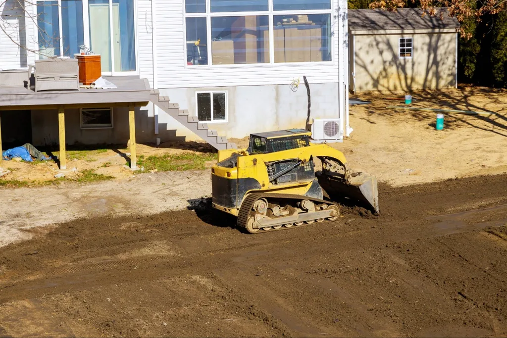 Yard grading during sod soil preparation Port Charlotte installation