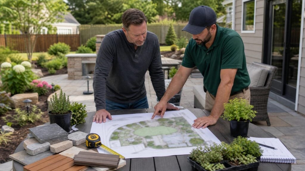 Landscape design plan Port Charlotte showing a detailed residential yard layout before installation