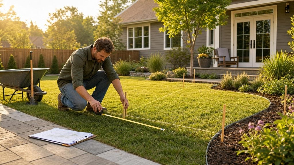 Landscape design plan Port Charlotte FL site assessment measuring existing lawn and hardscape areas